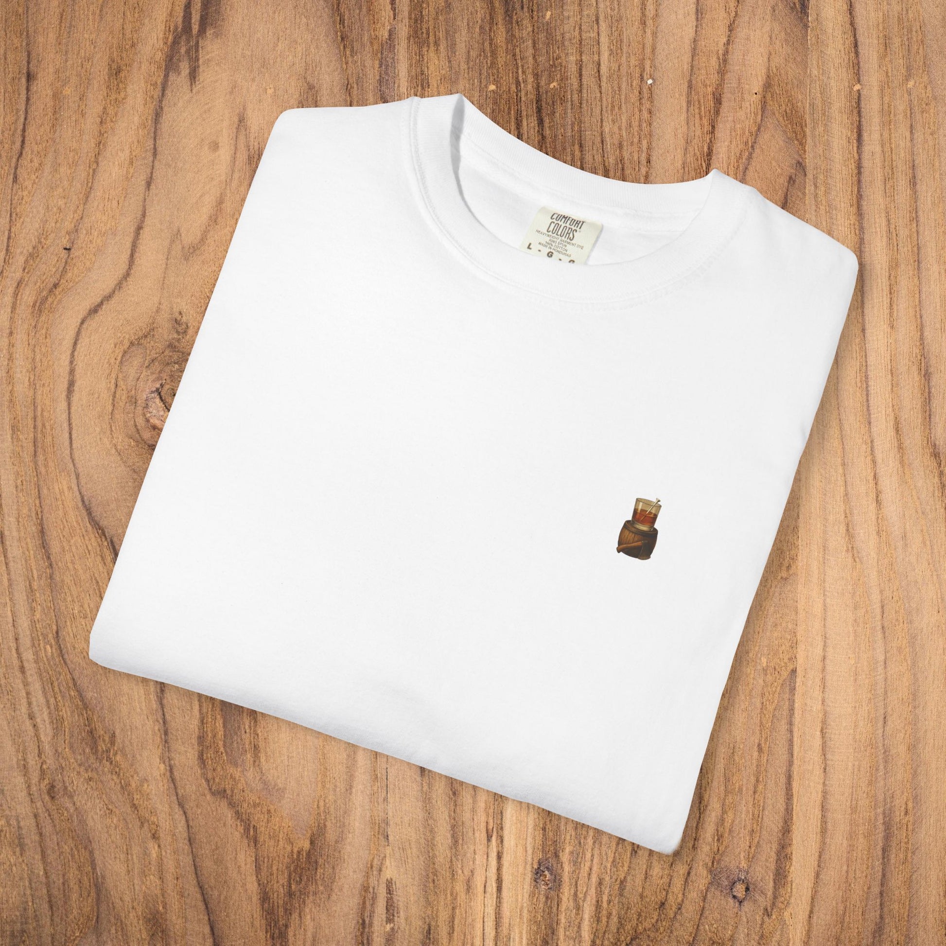Folded Premium Southern Made T-Shirt in white featuring a small logo, perfect for those seeking stylish casual wear.
