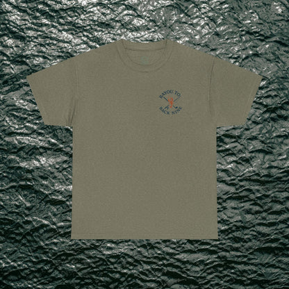 Bayou To Back Nine Softstyle Golf Tee in olive green shade, crafted from soft cotton for ultimate comfort, perfect for golfers and those seeking casual style.
