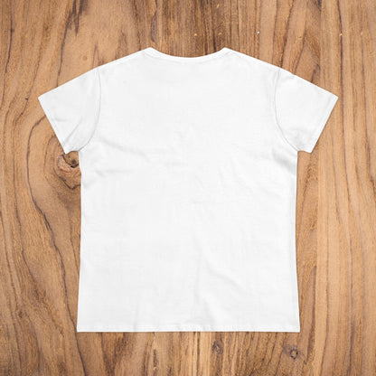 Back view of the Sunflower & Butterflies Cotton Tee for Women, showcasing a blank white design ideal for customization.