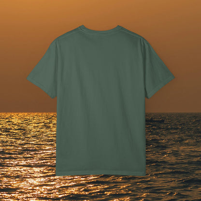 Back view of the Men's & Women's Durable Cotton Full Tee in a darker shade of teal, displaying a simple and elegant seamless design.
