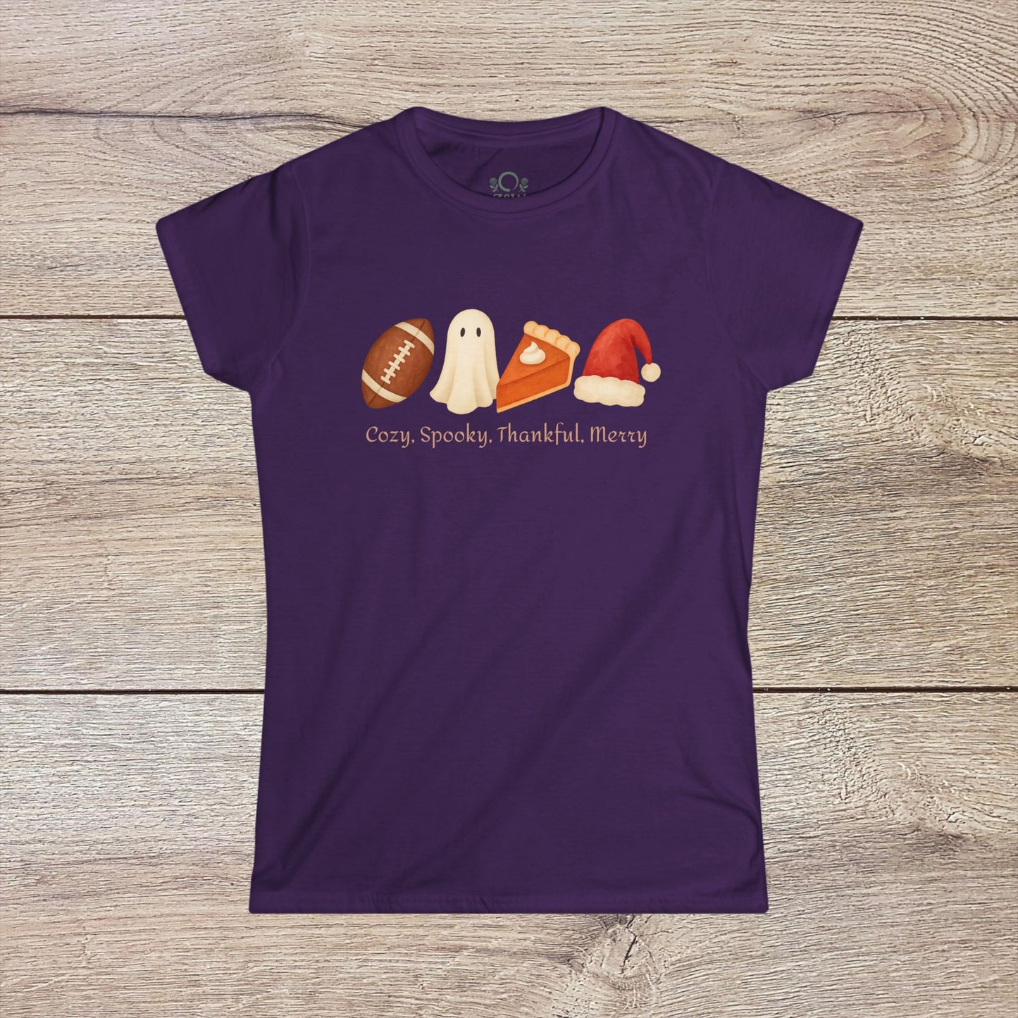 Cozy Seasonal Women's Tee | Fall Winter Graphic T-Shirt, Ghost Tee, Thanksgiving Shirt, Holiday Apparel, Cute Casual Wear - ZenAndWhiskey