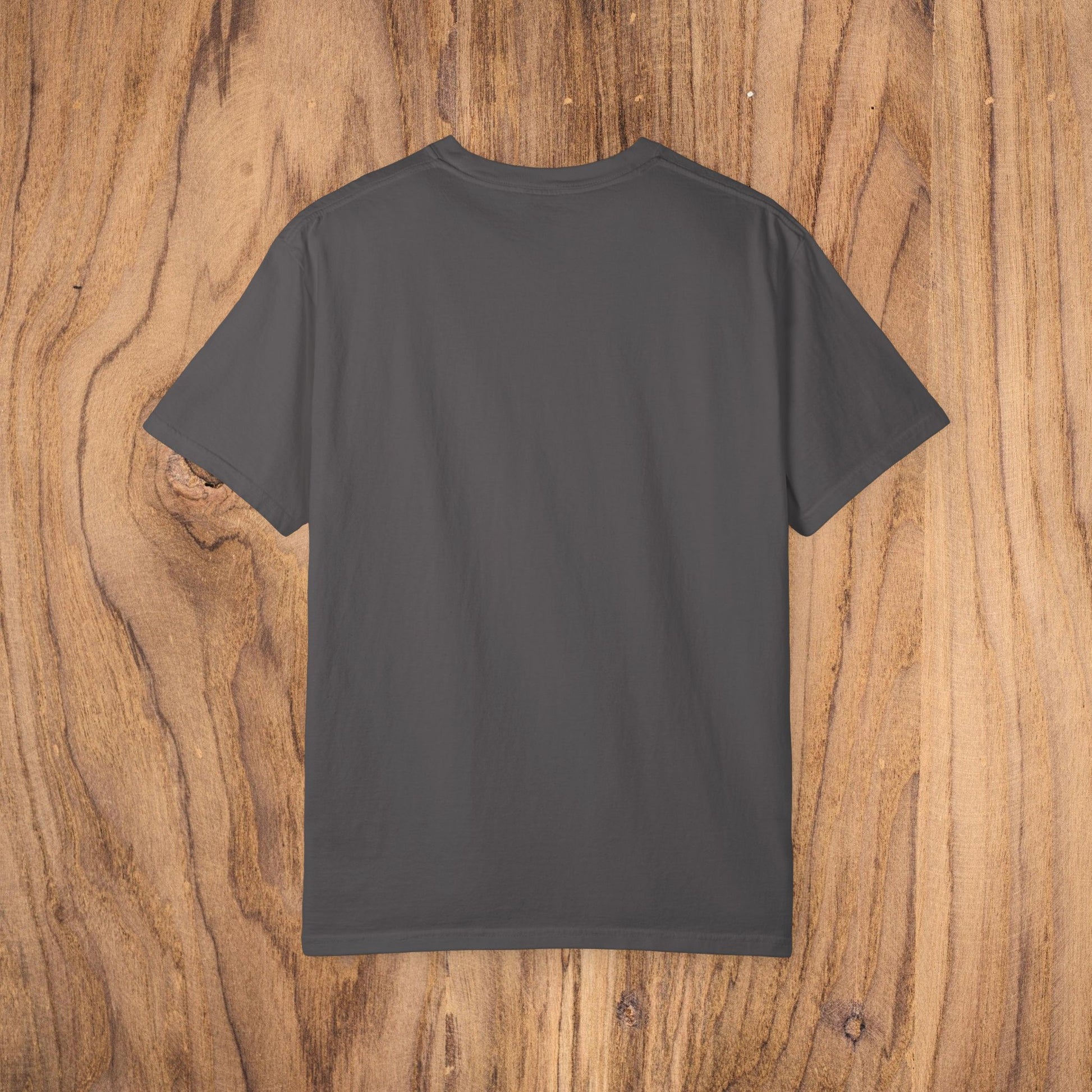 Back view of the Bayshore Lifestyle Tee in dark gray, illustrating the clean, minimalist design perfect for any casual outfit.