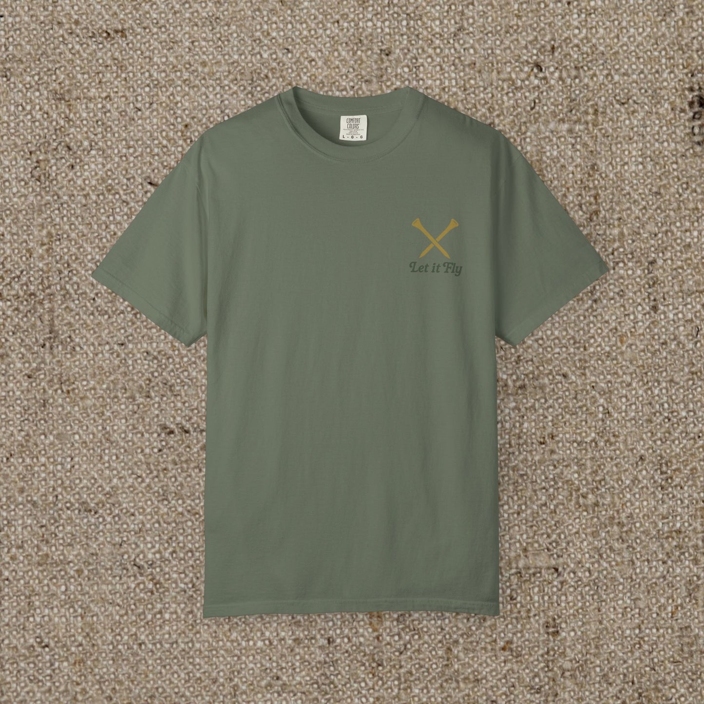 Tee It High Let It Fly Graphic Tee in olive green, offering a soft, versatile fit for any fashion enthusiast looking for a casual look.