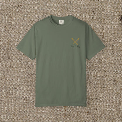 Tee It High Let It Fly Graphic Tee in olive green, offering a soft, versatile fit for any fashion enthusiast looking for a casual look.