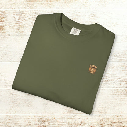 Rodeo On The Rocks Tee featuring a unique design, crafted from soft 100% US cotton. Highlighting a stylish garment-dyed finish, perfect for casual wear.
