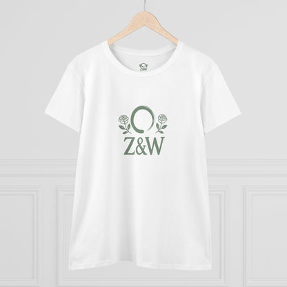 ZenAndWhiskey Classic 100% Cotton Tee displayed on a hanger, showcasing its soft and comfortable fabric in a classic white color.
