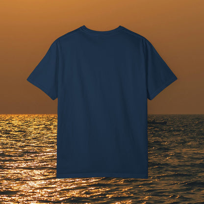 Back view of the Bay Bound T-Shirt For Summer, featuring a soft cotton fabric ideal for warm summer days.