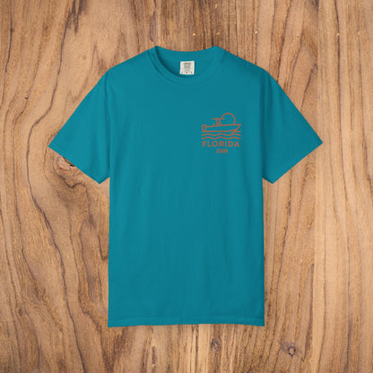 Unisex Florida Graphic Tee in vibrant turquoise, made with soft US cotton, a perfect choice for casual outings, available in sizes S to 4XL.