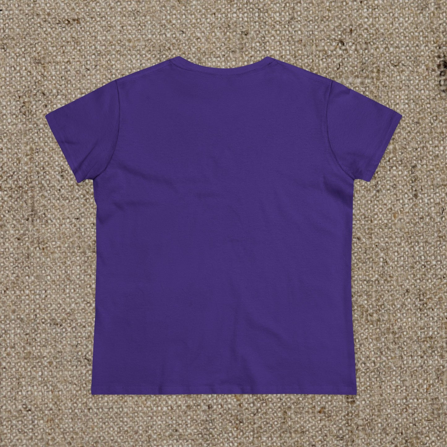 Back view of ZenAndWhiskey Classic 100% Cotton Tee in purple, highlighting its durable and comfortable design for everyday fashion.