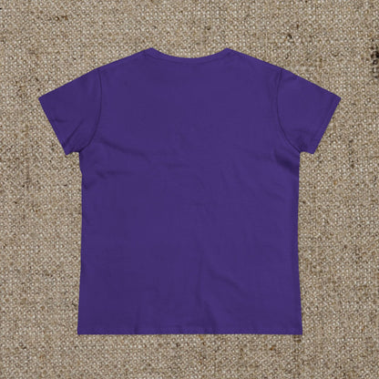 Back view of ZenAndWhiskey Classic 100% Cotton Tee in purple, highlighting its durable and comfortable design for everyday fashion.