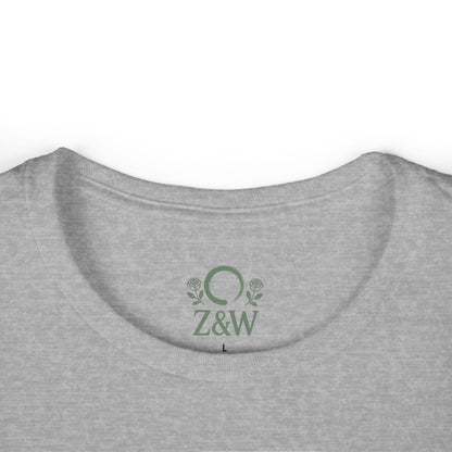 Close-up of the neckline of the Cozy Plant Guitar Sweatshirt with Kangaroo Pocket and Adjustable Hood - Ethically Made, featuring custom green embroidery details on a gray fabric.