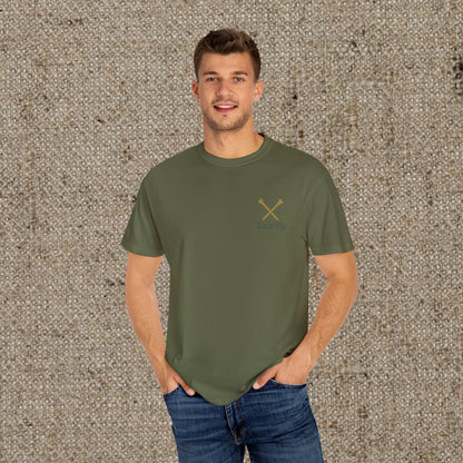 Male model wearing Tee It High Let It Fly Graphic Tee in olive green, demonstrating a stylish and comfortable look for any occasion.