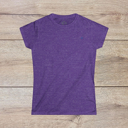 Ladies' V-Neck T-Shirt in purple - Comfortable and stylish 100% Cotton Tee featuring an uplifting graphic, great for any casual occasion.