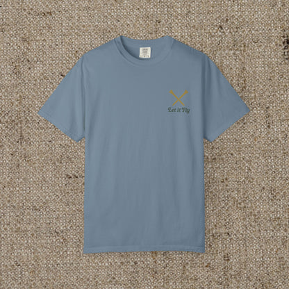 Tee It High Let It Fly Graphic Tee in blue, showcasing a stylish design and durable construction, perfect for all occasions.