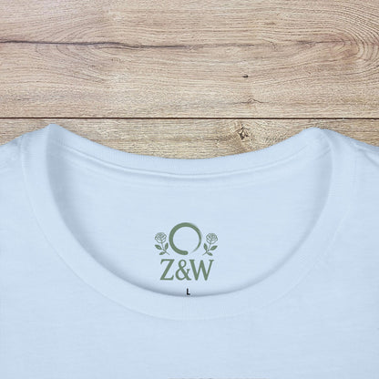 Close-up of the collar and label of a Halloween Family T-Shirt, showcasing the quality craftsmanship for raising little monsters at parties.