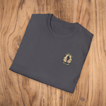 Folded Vintage Southern Gentleman Golf Shirt - Country Club Outlaw Cowboy Tee showcasing its impeccable design and softness, perfect for casual outings.
