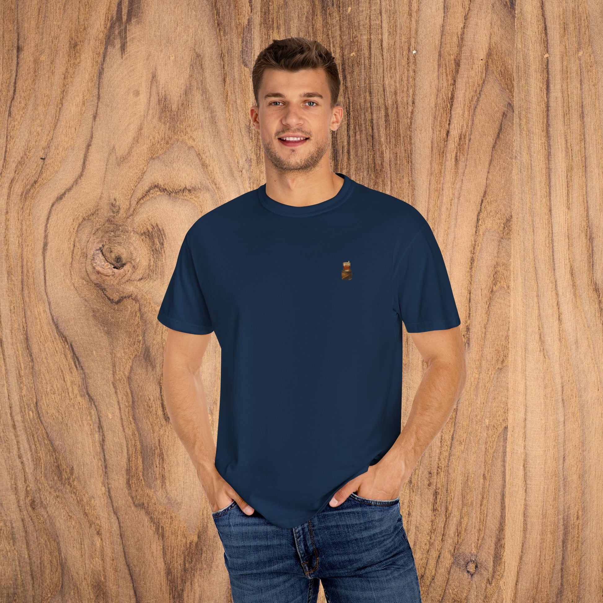 Model wearing a Premium Southern Made T-Shirt with a unique design, making a statement in stylish casual wear available in various sizes.