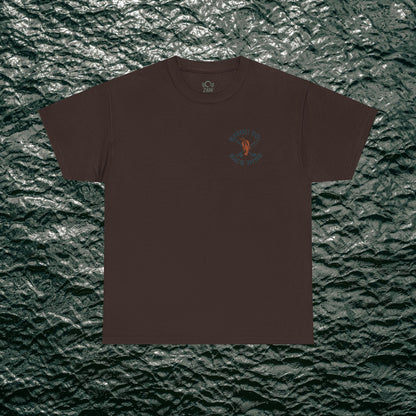 Bayou To Back Nine Softstyle Golf Tee in rich brown, a comfortable cotton t-shirt that combines style with ease for any casual occasion.