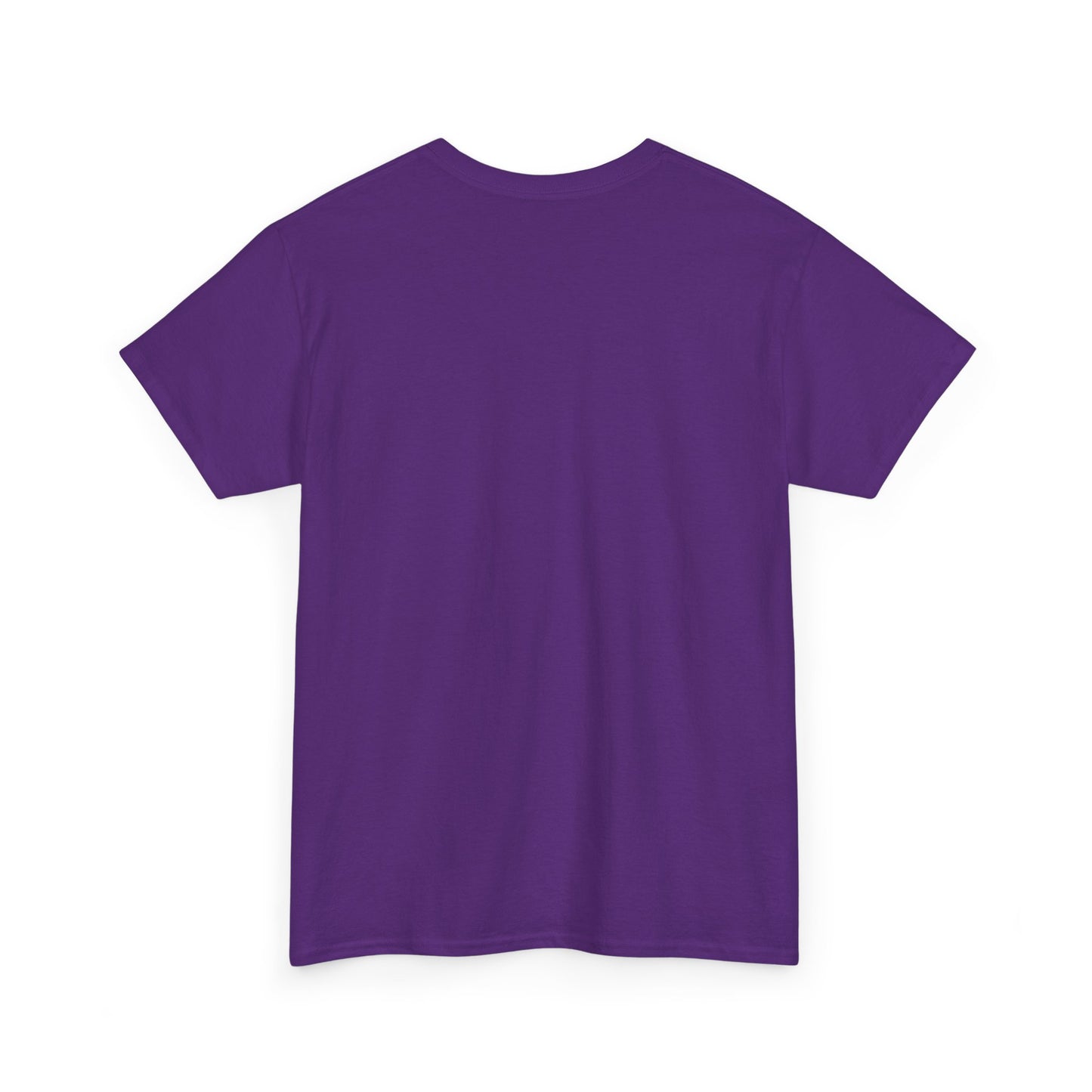 Back view of True Crime & Moonshine Unisex Graphic Tee in purple, designed for comfort and style for true crime fans.