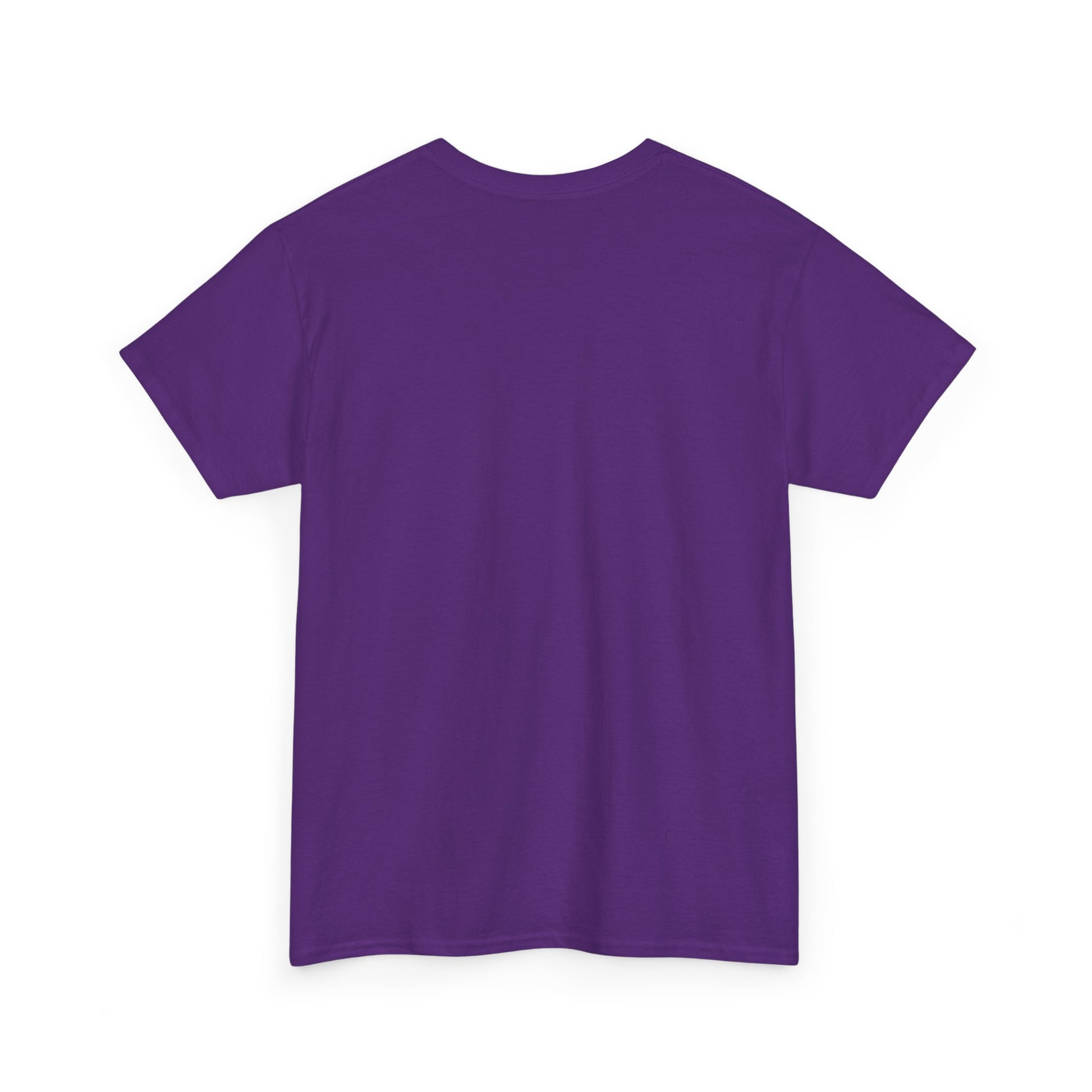 Back view of True Crime & Moonshine Unisex Graphic Tee in purple, designed for comfort and style for true crime fans.