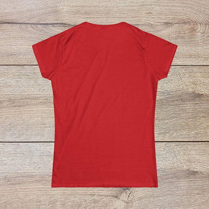 Back view of a red Wildflowers T-Shirt, emphasizing its sleek design and comfortable fit for everyday wear.