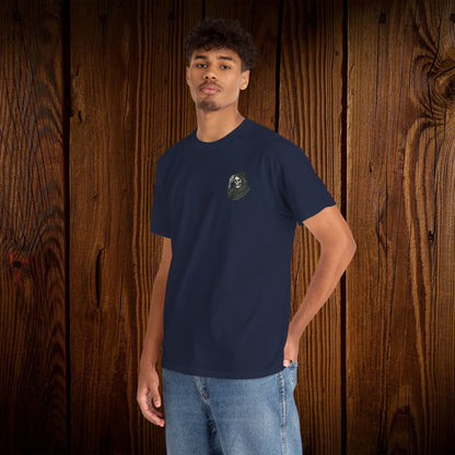 Spooky Halloween Graphic Tee - Unisex Cotton Shirt featuring a unique ghost print on the front, perfect for casual wear.