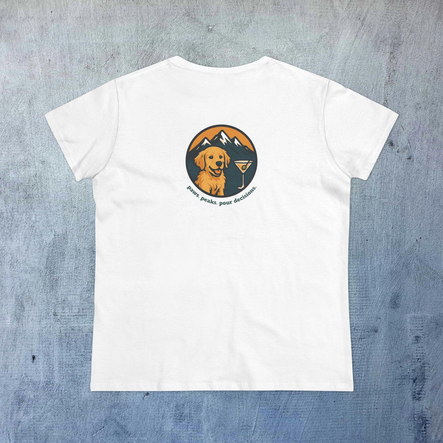 Back view of Unisex Dog Lover T-Shirt in white featuring a fun dog-themed graphic, perfect for dog lovers who appreciate comfort and style.