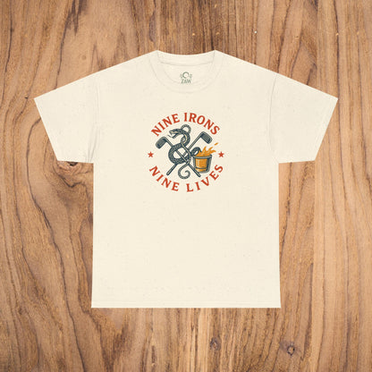 Golf-Themed 100% Cotton T-Shirt in Cream - Fun Casual Wear for Golf Lovers, Perfect Gift for Dads