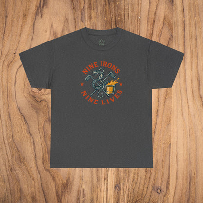 Golf-Themed 100% Cotton T-Shirt in Charcoal Gray - Fun Casual Wear for Golf Lovers, Perfect Gift for Dads