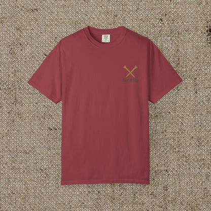 Tee It High Let It Fly Graphic Tee in rich burgundy, featuring a classic design and durable construction, suited for both leisure and active wear.