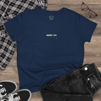 404 Y2K Graphic T-Shirt styled with casual wear, showcasing a simple loading bar graphic that adds a playful element to the Y2K aesthetic.