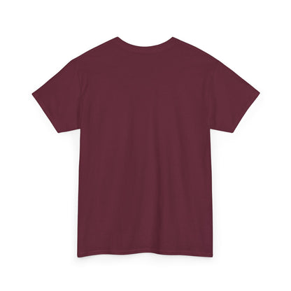 Back view of the True Crime & Moonshine Unisex Graphic Tee - Vintage Casual Wear for True Crime Lovers, emphasizing the comfortable fit and maroon color without graphics.
