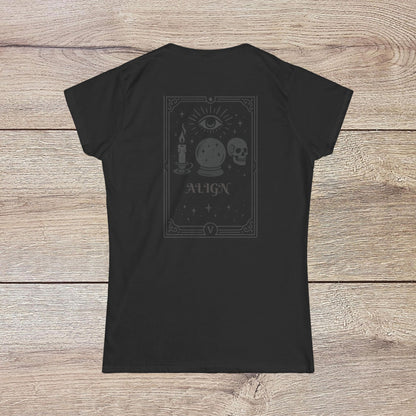 Eco-Friendly Align Tee in black featuring a unique back graphic design, perfect for showcasing your style.