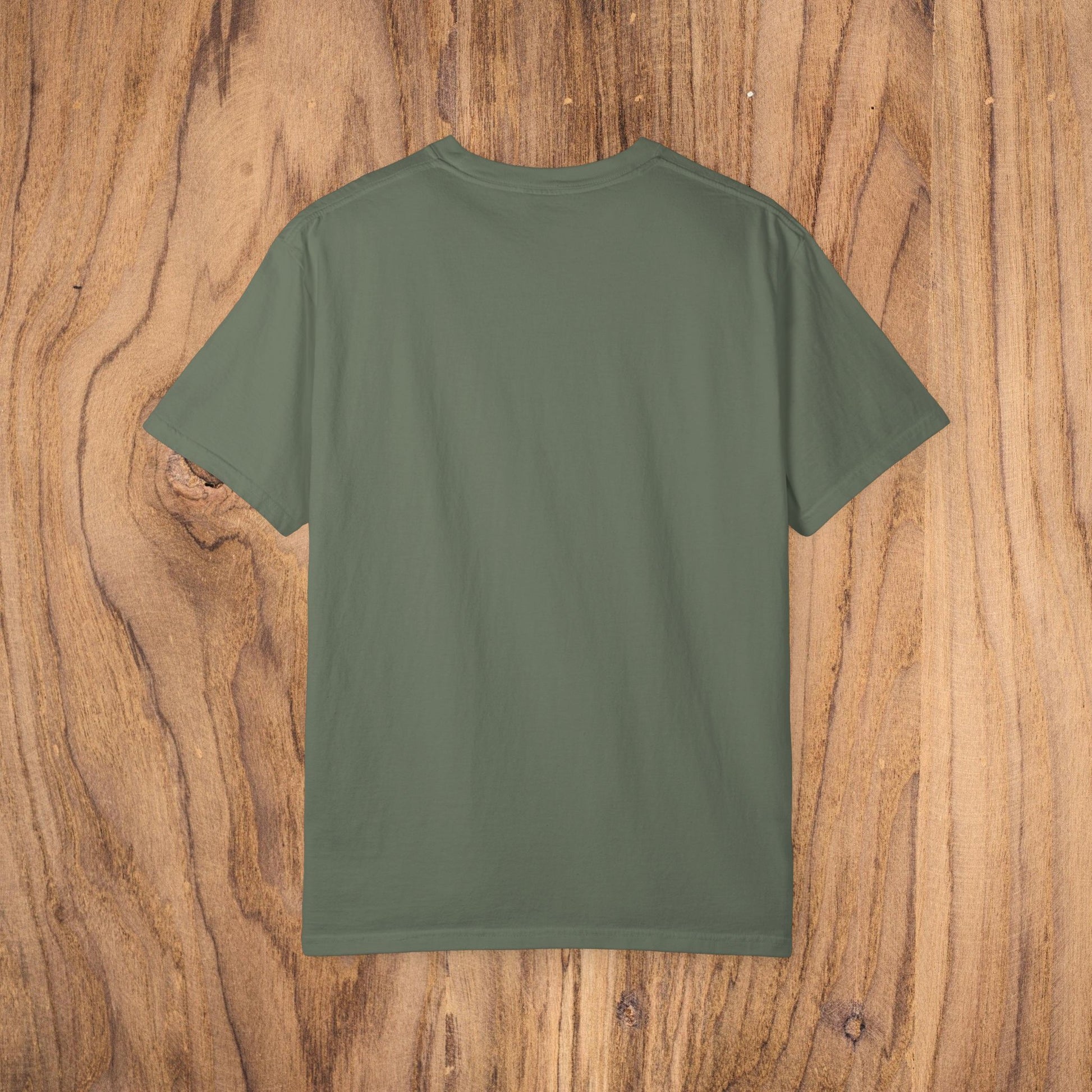 Back view of the Country Club Cowboy Graphic Tee in olive green, highlighting its comfortable fit and durable construction.