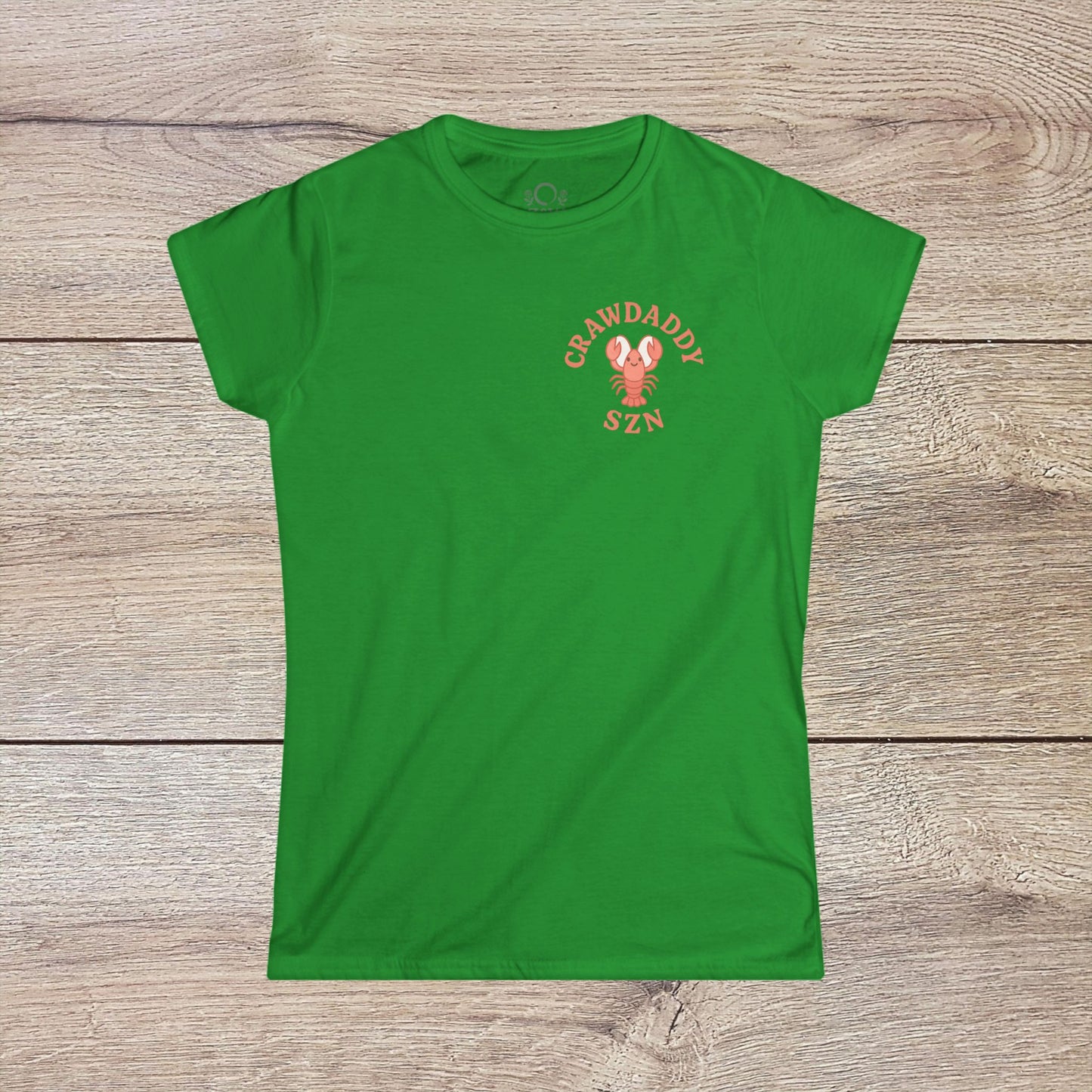 Crawfish Boil Shirt for Women | Fun Seafood Tee for Summer Festivals & NOLA Celebrations in bright green, featuring playful crawdad design for festive occasions.