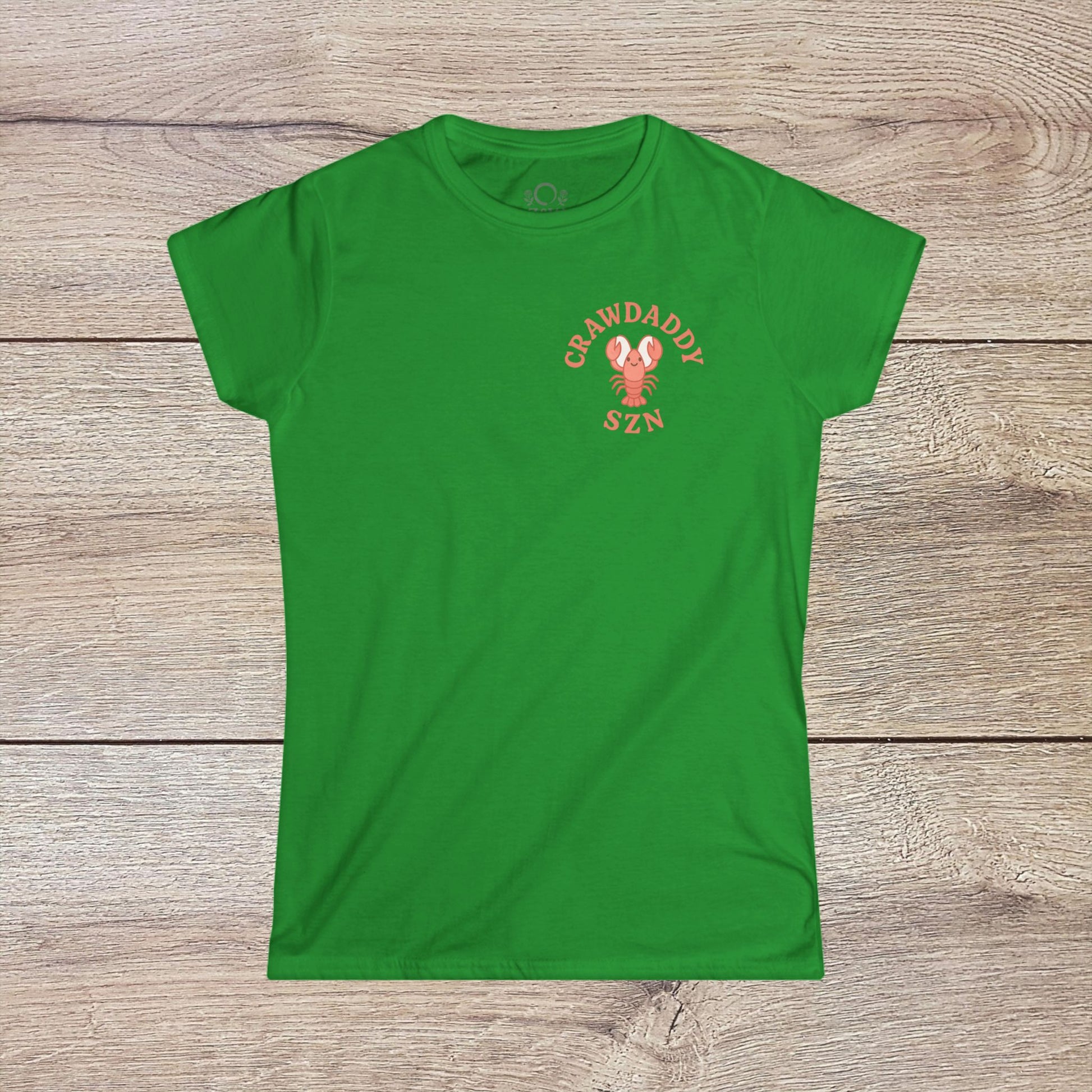 Crawfish Boil Shirt for Women | Fun Seafood Tee for Summer Festivals & NOLA Celebrations in bright green, featuring playful crawdad design for festive occasions.