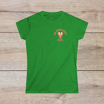 Crawfish Boil Shirt for Women | Fun Seafood Tee for Summer Festivals & NOLA Celebrations in bright green, featuring playful crawdad design for festive occasions.