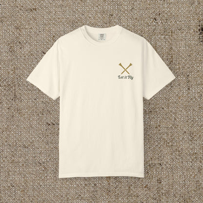 Tee It High Let It Fly Graphic Tee in white, designed with soft US cotton and a stylish graphic, suitable for any event.