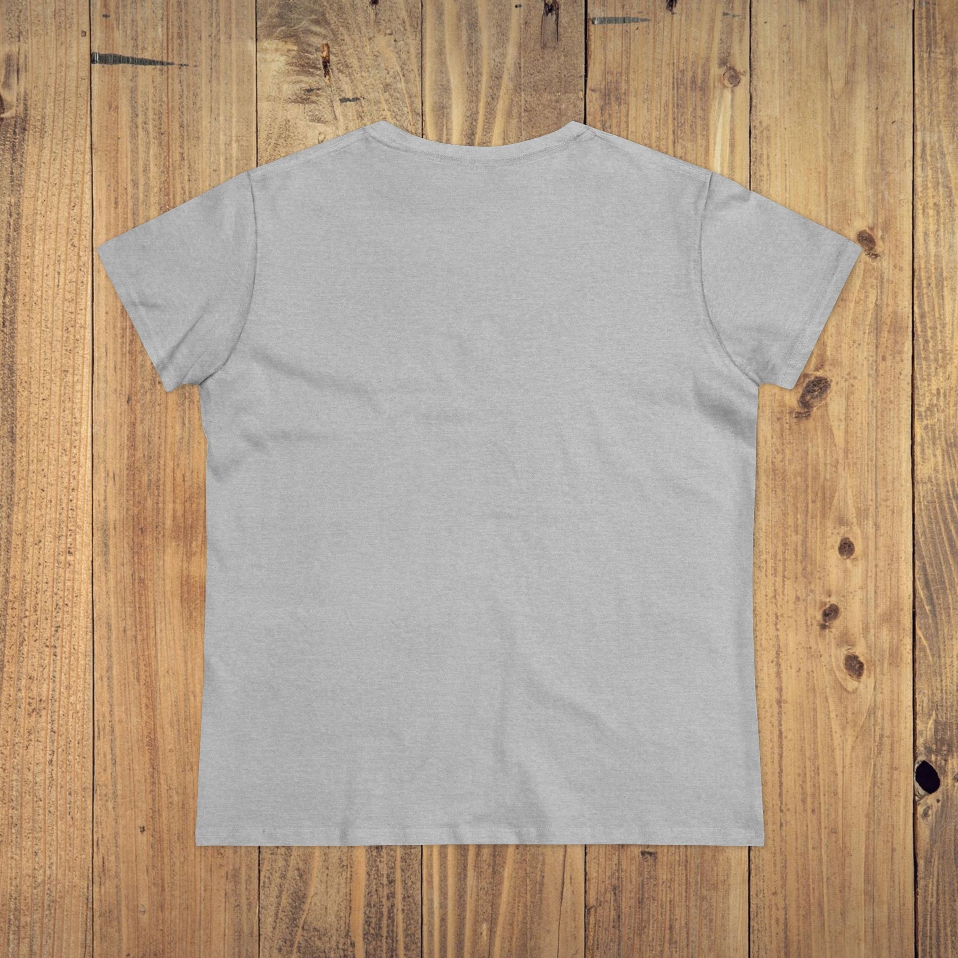 Back view of the Stay Grounded Spiritual Tee in a trendy gray color, displaying the minimalist design perfect for any casual outing.