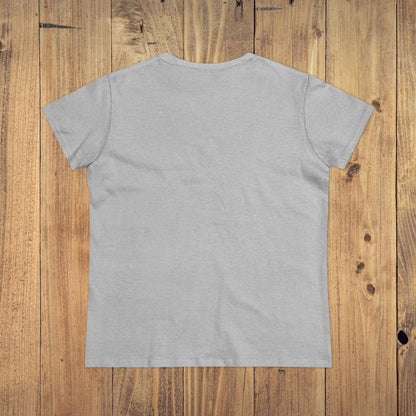 Back view of the Stay Grounded Spiritual Tee in a trendy gray color, displaying the minimalist design perfect for any casual outing.
