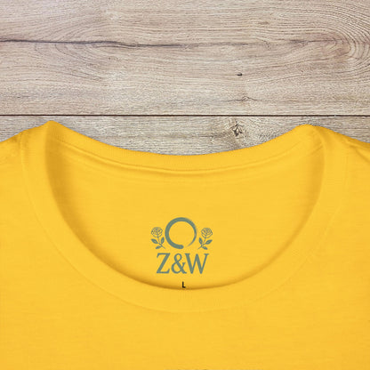 Close-up of the neckline on a yellow Halloween Family T-Shirt - Raising Little Monsters Cute Kids Tee for Parties & Costumes. Features a ribbed collar with brand logo for added style.