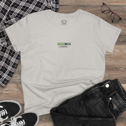 404 Y2K Graphic T-Shirt in light gray featuring a playful 'LOADING...' graphic design. Ideal for adding a trendy retro vibe to your wardrobe.