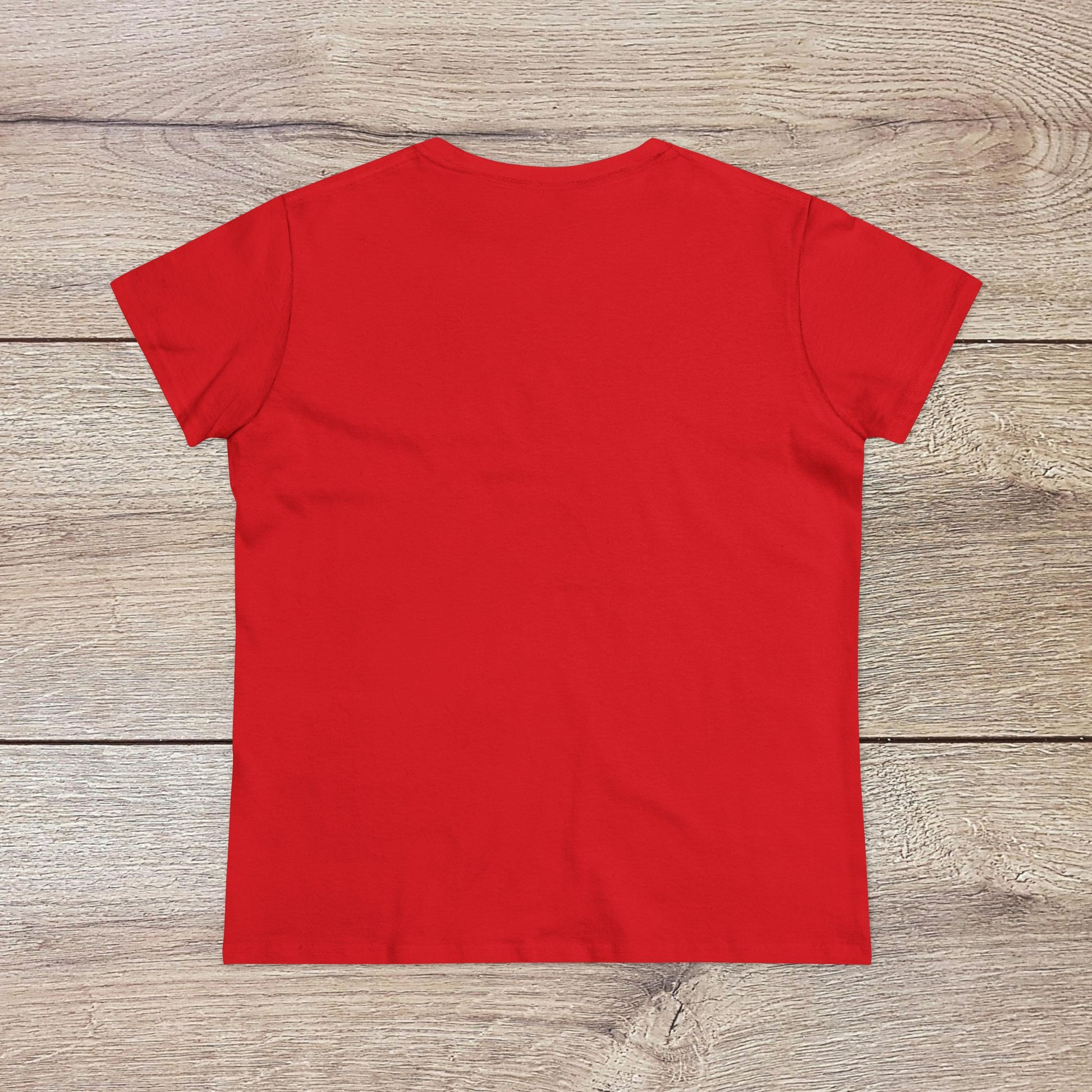 Back view of the Wine Not Tee in bold red color, showcasing a classic and simple design.