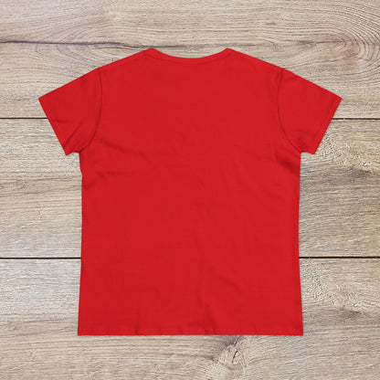 Back view of the Wine Not Tee in bold red color, showcasing a classic and simple design.