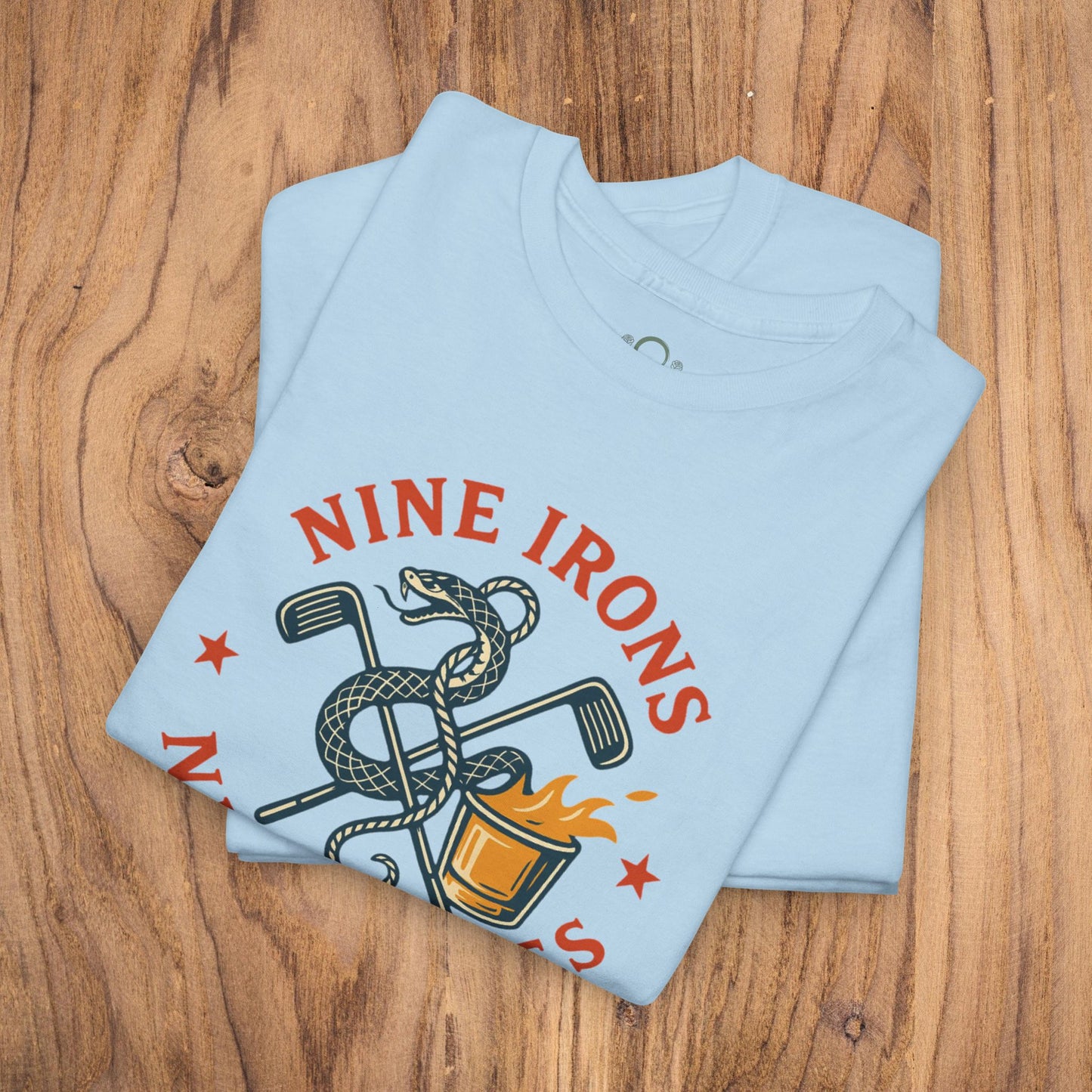 Golf-Themed 100% Cotton T-Shirt in Light Blue - Perfect Casual Wear for Golf Lovers and an Ideal Gift for Dads