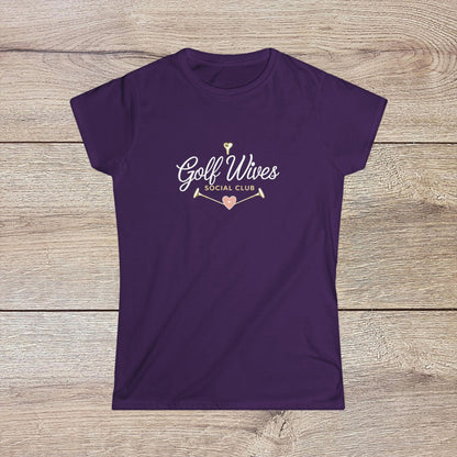 Golf Wives Social Club Tee in rich deep purple, made with ethically produced 100% ring-spun cotton for a comfortable fit and feel.
