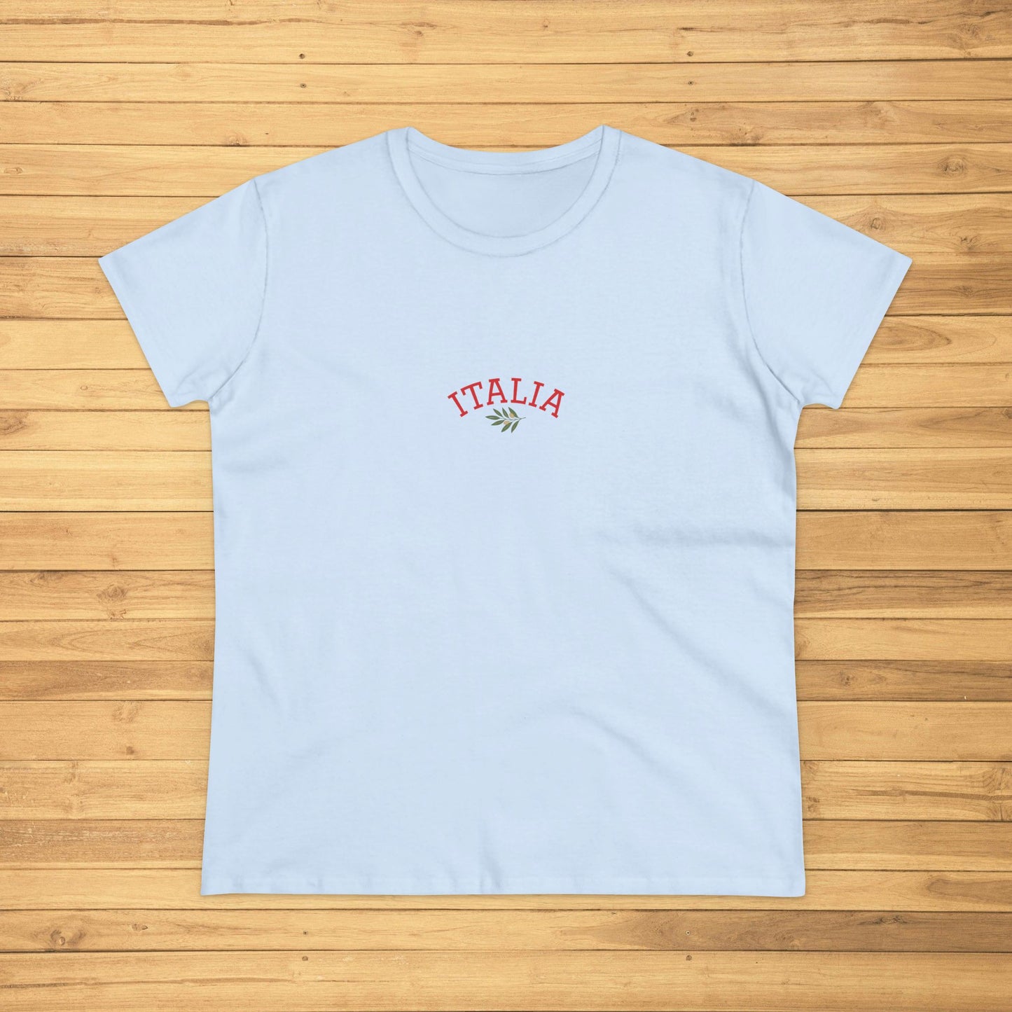 Unisex Ultra Cotton Tee with Italian Heritage Design featured in light blue color, perfect for casual adventures.