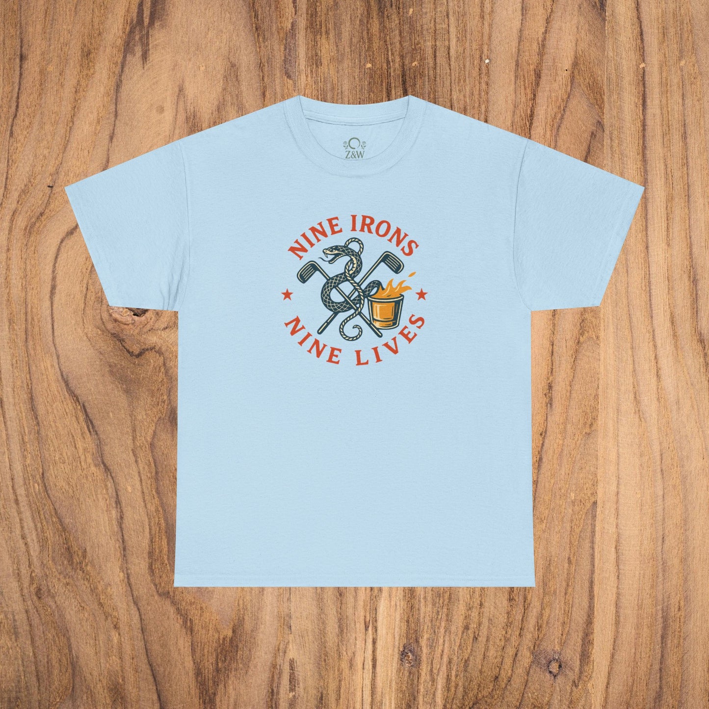 Golf-Themed 100% Cotton T-Shirt in Light Blue - Fun Casual Wear for Golf Lovers, Perfect Gift for Dads