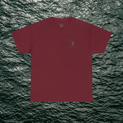 Bayou To Back Nine Softstyle Golf Tee - Comfortable cotton t-shirt in maroon color, designed for casual style and relaxed outings.