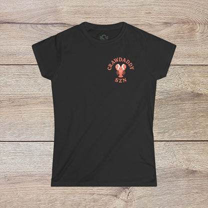 Crawfish Boil Shirt for Women | Fun Seafood Tee for Summer Festivals & NOLA Celebrations in black with crawdad graphic and stylish design.